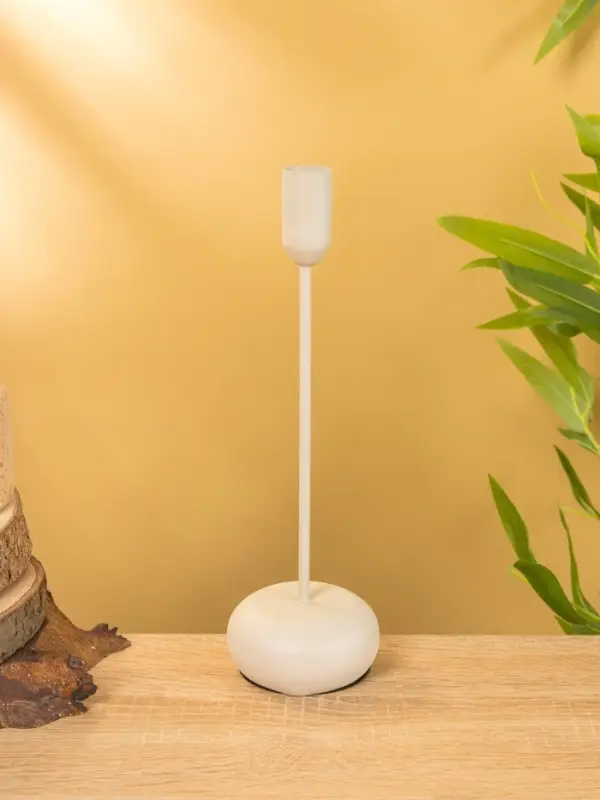 Подсвечник на 1 свечу текстурный "Фисташковый" 8х8х25,5 см