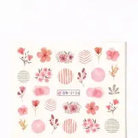 Слайдеры для ногтей &laquo;Цветочки и листочки&raquo;, красные, розовые