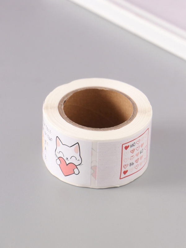 Наклейка бумага "Признание в любви" 3х5 см 200 шт в рулоне