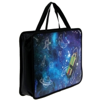 Папка с ручками А4, 330 х 260 х 75 мм, пластиковая, ручки-тесьма, Calligrata "Ракета карандаши" Папка с ручками А4, 330 х 260 х 75 мм, пластиковая, ручки-тесьма, Calligrata "Ракета карандаши"