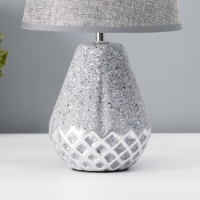 Настольная лампа с абажуром RISALUX «Виктория», 1×Е14, 40 Вт, серый, 20×20×32 см Настольная лампа с абажуром RISALUX «Виктория», 1×Е14, 40 Вт, серый, 20×20×32 см