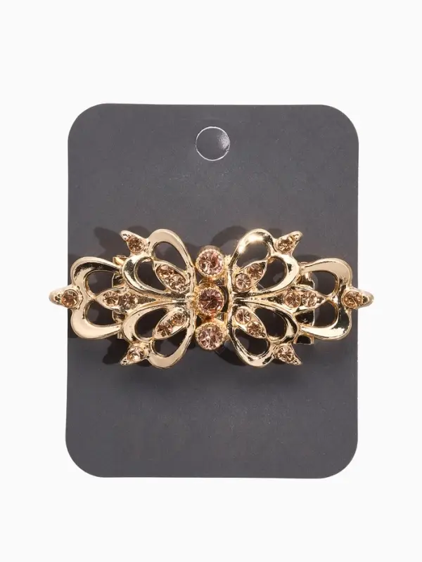 Зажим для кардигана "Ажур", цветы, цвет золотой в золоте