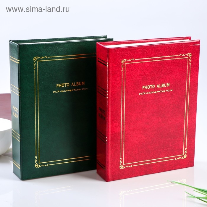 Фотоальбом на 200 фото 10х15 см "Классика" золотые линии МИКС 23,5х18,5х5,5 см