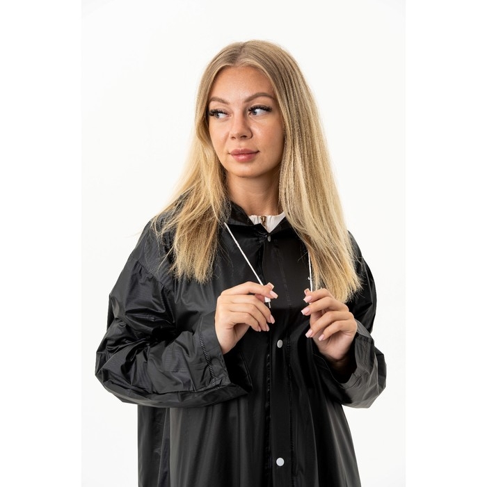 Дождевик взрослый плащ &laquo;На крыльях счастья&raquo;, размер универсальный, размер 42-48, 60 х 110 см, цвет чёрный