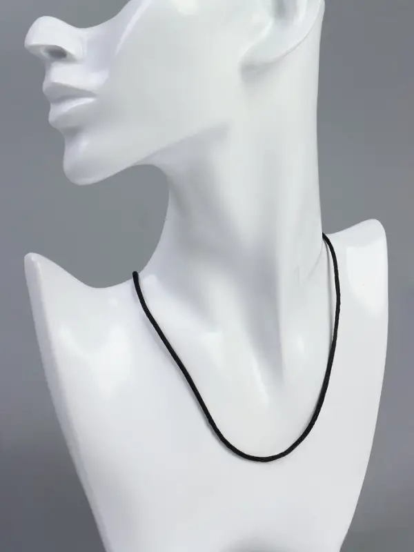 Шнурок нейлоновый d=1.5 мм, 43 см + удлинитель, чёрный