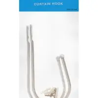 Крючок для штор ТУНДРА KS011, однорожковый, цвет хром, 2 шт