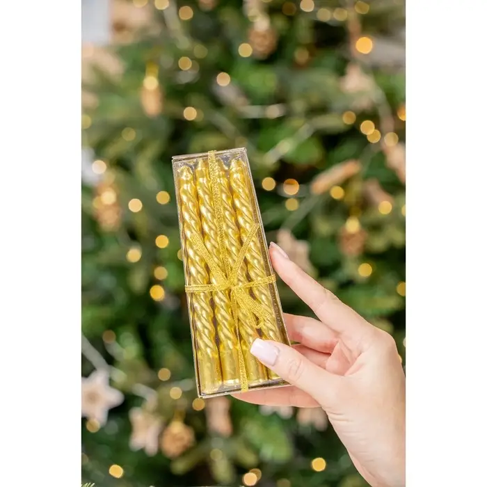 Набор свечей Новогодний 8 шт,  1,5 см х 1,5 см х 15 см