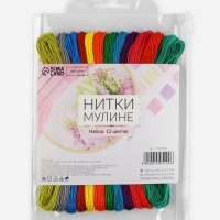 Набор ниток мулине №5, 8 &plusmn; 1 м, 12 шт