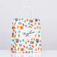 Пакет крафт &laquo;Подарки&raquo;, 22&times;12&times;27 см