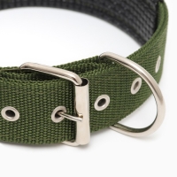 Ошейник "Комфорт" комбинированный, 60 х 4 см, ОШ 44-55 см, темно-зелёный