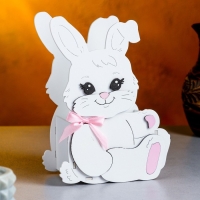 Кашпо деревянное "Зайка с бантом", 13,5х7х19,5 см, дуб, белый Кашпо деревянное "Зайка с бантом", 13,5х7х19,5 см, дуб, белый