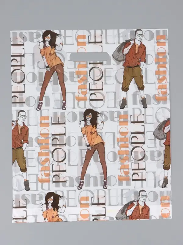 Пакет "Стильные", полиэтиленовый с вырубной ручкой, 36 х 43 + 3 см, 35 мкм