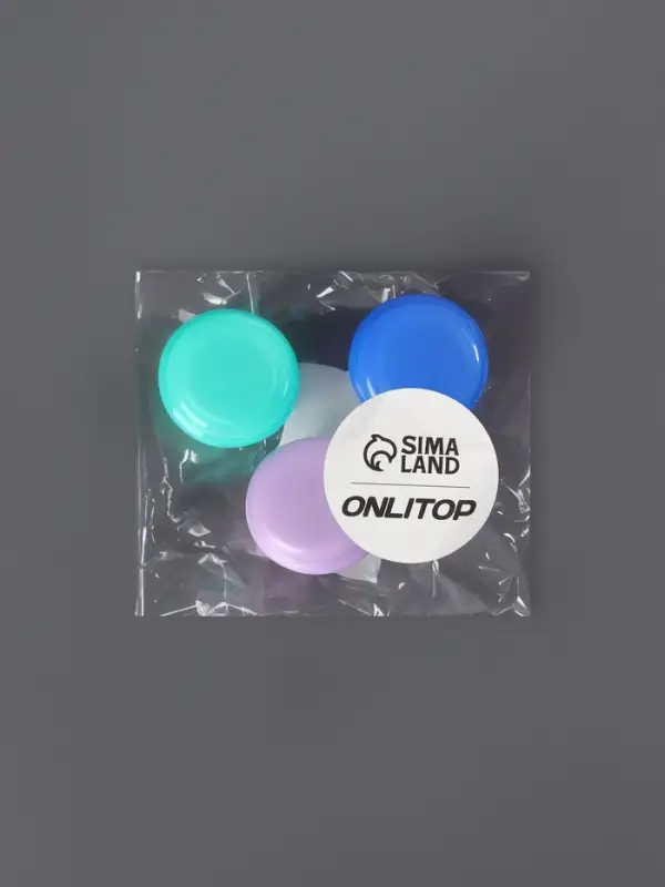 Баночки для хранения, фасовка 3 шт., 5 мл, фиолетовые, зелёные, синие