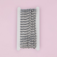 Тесьма металлизированная &laquo;Прямоугольник&raquo;, 8 &times; 5 мм, 4,5 &plusmn; 0,5 м, цвет серебряный