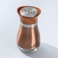 Солонка стеклянная &laquo;Сияние&raquo;, 5,5&times;5&times;11 см, цвет бронзовый, надписи МИКС