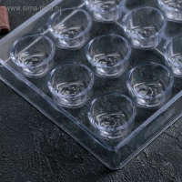 Форма для конфет и шоколада KONFINETTA &laquo;Роза&raquo;, 27,5&times;13,5&times;3 см, 21 ячейка, цвет прозрачный