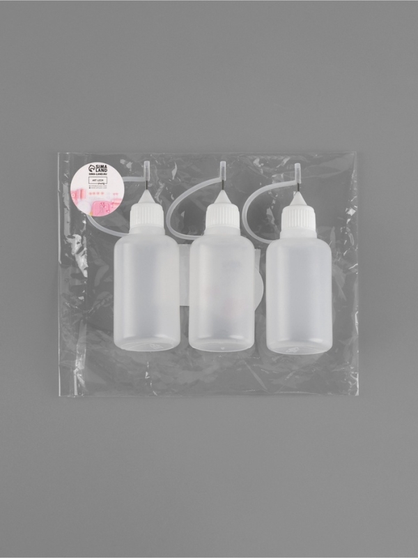 Бутылочки для нанесения клея d3*9,2см 30мл с иглой (наб 3шт цена за наб) прозрачный АУ
