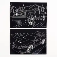 Гравюра детская &laquo;Крутые машины&raquo;, 2 шт., 10&times;15 см