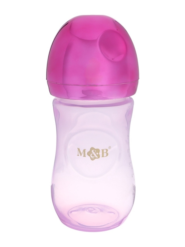 Бутылочка для кормления с наклейками &laquo;Baby&raquo; от 0 мес., 250 мл., цвет фиолетовый, M&B