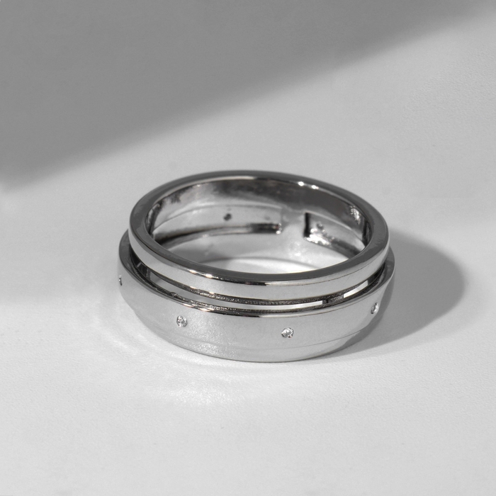 Кольцо «Вращение», цвет белый в серебре, 17 размер Кольцо «Вращение», цвет белый в серебре, 17 размер