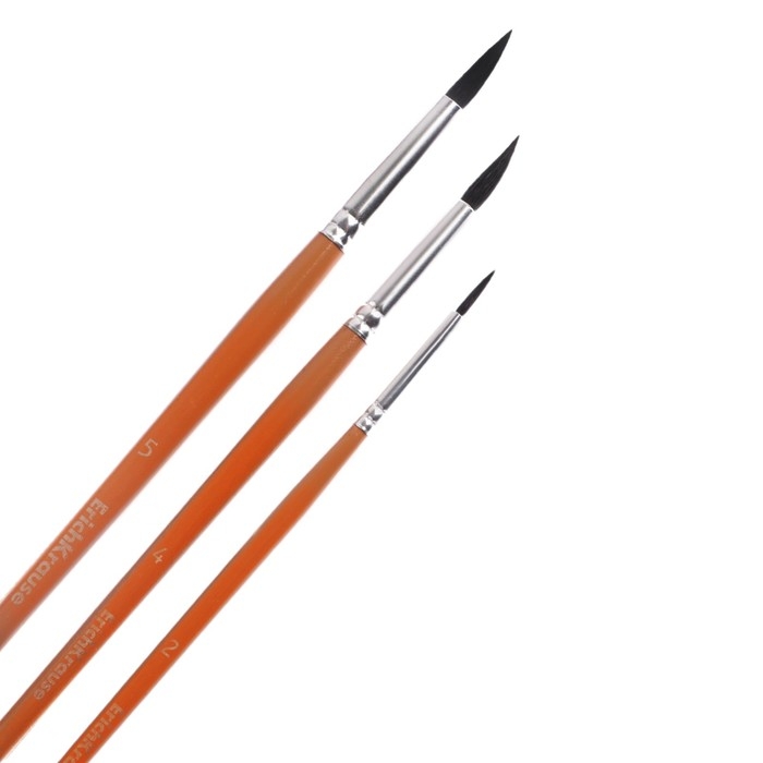 Набор кистей белка 3 штуки, ErichKrause "JollyFriends" для акварели и гуаши, блистер