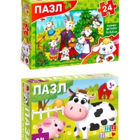 Большой набор пазлов "Любимые сказки и животные", 10 в 1