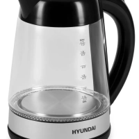 Чайник HYK-G3803 1.7л. 2200Вт черный серебристый