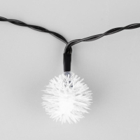 Гирлянда &laquo;Нить&raquo;, 4.5 м, с насадками &laquo;Ёжики&raquo;, IP44, 30 LED, 2 режима, солнечная батарея, тёмная нить, свечение синие/фиолетовое/розовое