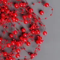 Гирлянда для декора из бусин, красная