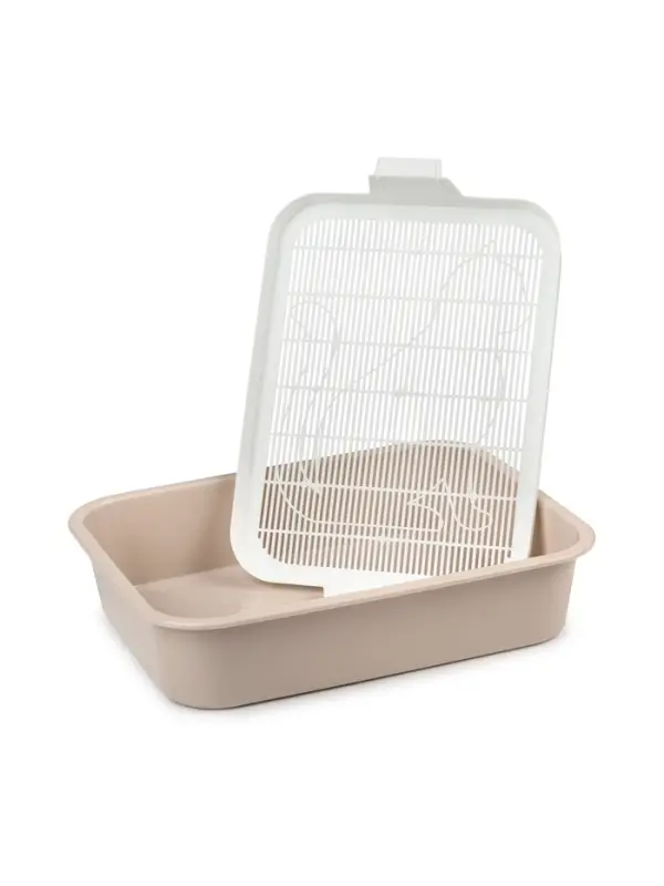 Туалет "Мур-мяу" для кошек, с сеткой, 33 х 25 х 7 см, беж
