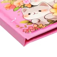 Записная книжка подарочная, 45 листов, линия, на замке Котики (16,3х12,7см)