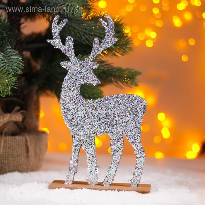 Декор «Яркий Олень» серебряный, 6 × 14 × 24 см Декор «Яркий Олень» серебряный, 6 × 14 × 24 см