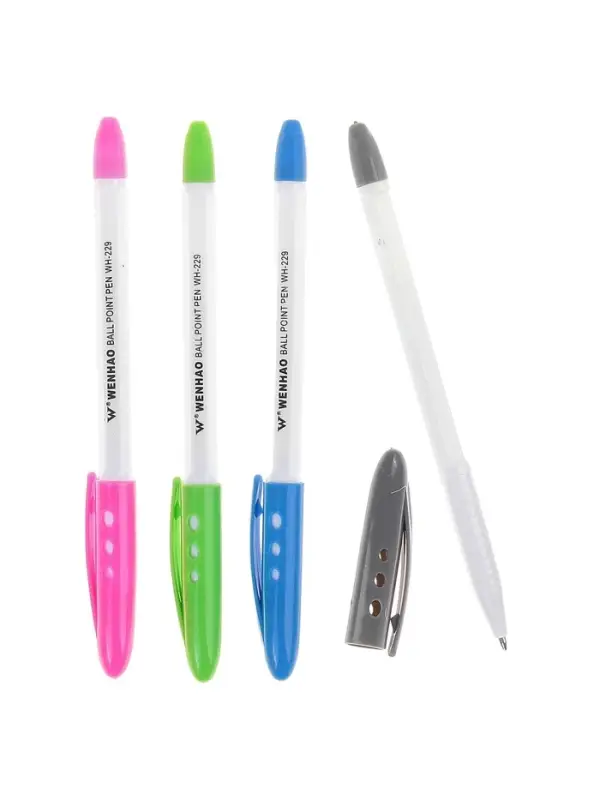 Ручка шариковая WH-229, 1.0 мм, стержень синий, с цветным колпачком