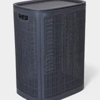 Плетёная корзина для белья с крышкой "Лён" 75л 43&times;32&times;60см, цвет графит