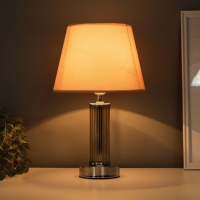 Лампа настольная "Арабеска" 1х40Вт Е27 хром/бежевый 22х22х36см