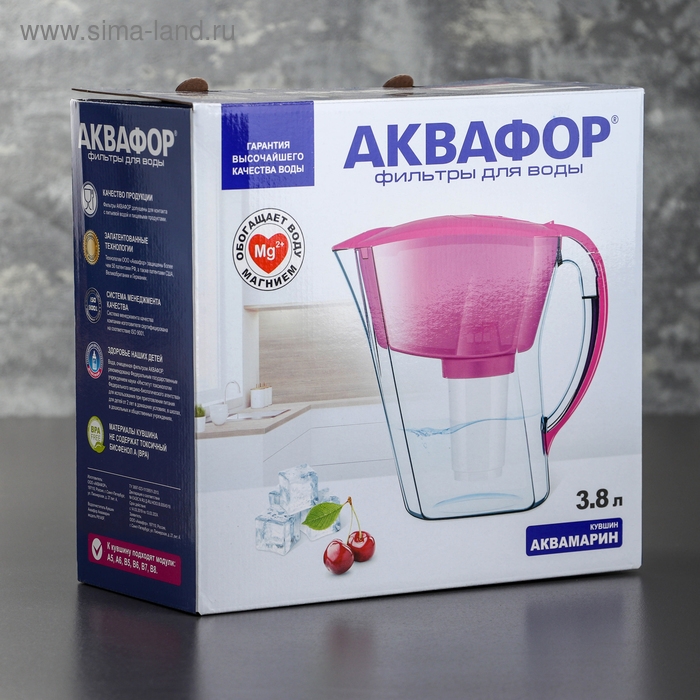 Фильтр-кувшин &laquo;Аквафор-Аквамарин&raquo;, 3,8 л, цвет розовый