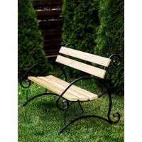 Скамейка для улицы "Бульвар" деревянная, металлический каркас, 1.5х1х0.9 м, кованая Скамейка для улицы "Бульвар" деревянная, металлический каркас, 1.5х1х0.9 м, кованая