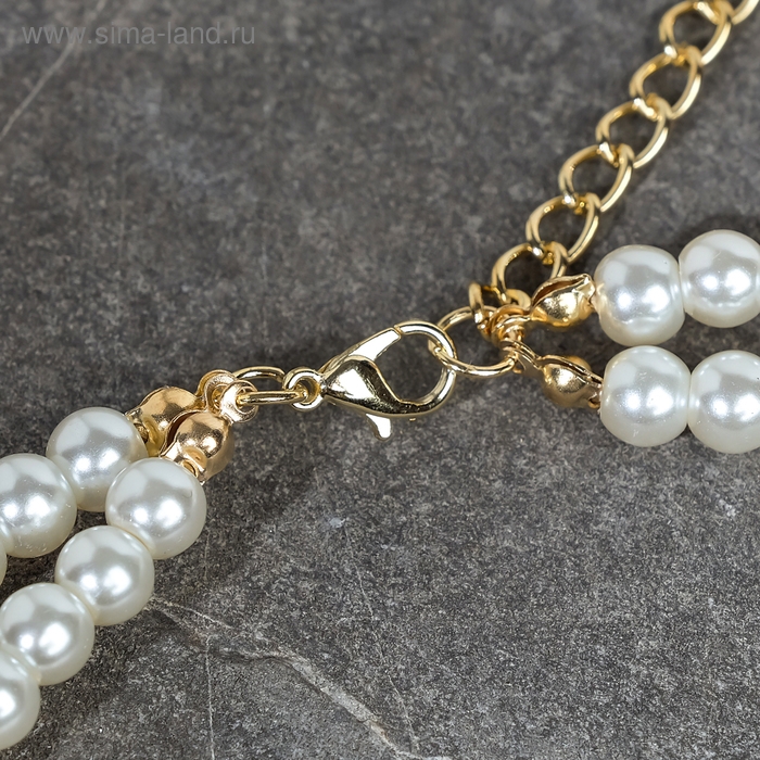 Набор 2 предмета: серьги, колье &laquo;Антуанетта&raquo; вспышка, цвет белый в золоте, 40 см