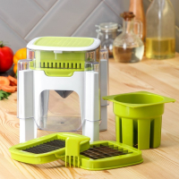 Овощерезка универсальная с контейнером Доляна, 3 сменные насадки и пушер, 14,5×14,5×21 см, цвет бело-зелёный Овощерезка универсальная с контейнером Доляна, 3 сменные насадки и пушер, 14,5×14,5×21 см, цвет бело-зелёный