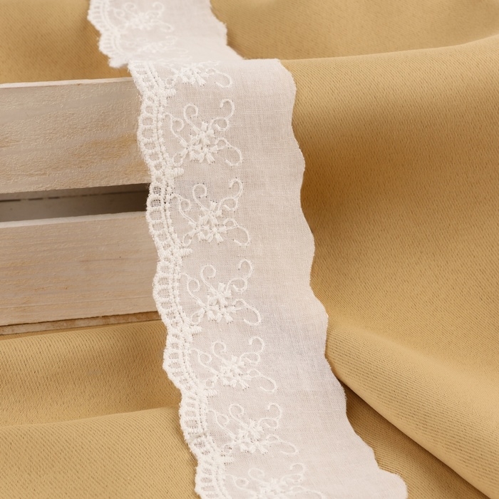 Кружево шитьё 50мм*15&plusmn;1ярд(13,7м&plusmn;1м) белый АУ