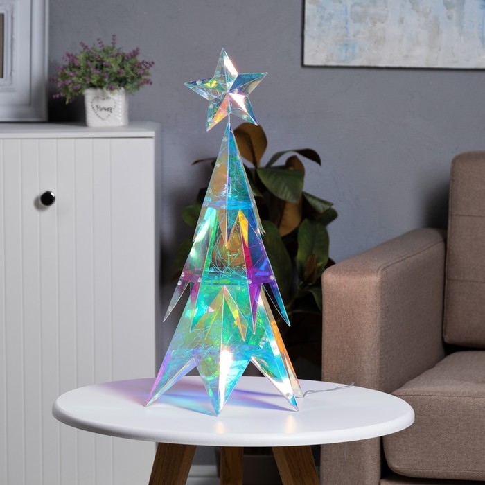 Светодиодная фигура «Ёлка» 27 × 53 × 23 см, пластик, USB, свечение белое Светодиодная фигура «Ёлка» 27 × 53 × 23 см, пластик, USB, свечение белое