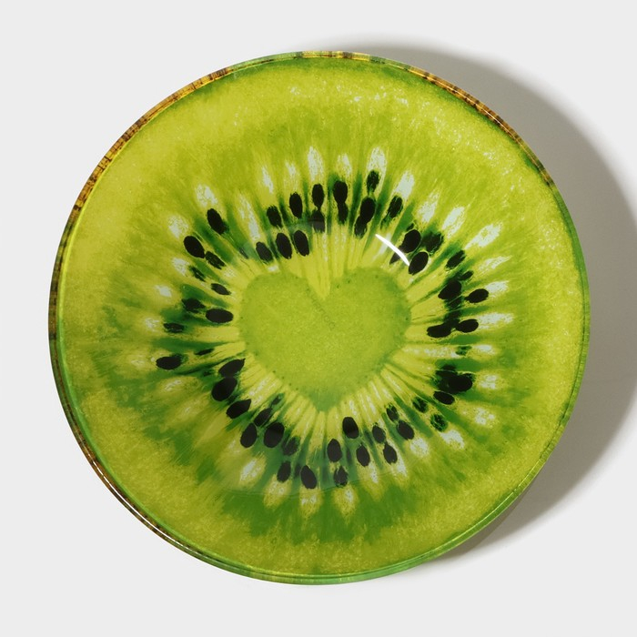 Набор тарелок стеклянных Доляна «Романтичный киви», 19 предметов: 6 десертных тарелок, 6 обеденных тарелок, 6 мисок, салатник Набор тарелок стеклянных Доляна «Романтичный киви», 19 предметов: 6 десертных тарелок, 6 обеденных тарелок, 6 мисок, салатник