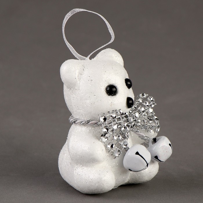 Игрушка из пенопласта &laquo;Мишки&raquo; с блестящим бантиком, 8 см