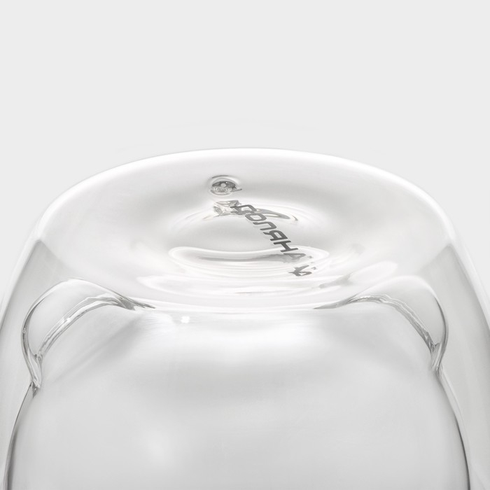 Стакан стеклянный на деревянной подставке Доляна &laquo;Вверх дном&raquo;, 250 мл, 9&times;9 см