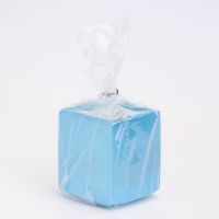 Свеча "Квадрат" в подсвечнике из гипса,5х6см,голубой Свеча "Квадрат" в подсвечнике из гипса,5х6см,голубой