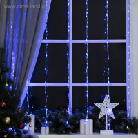 Гирлянда &laquo;Водопад&raquo; 2 &times; 1.5 м, IP20, прозрачная нить, 400 LED, свечение белое/синее, 8 режимов, 220 В