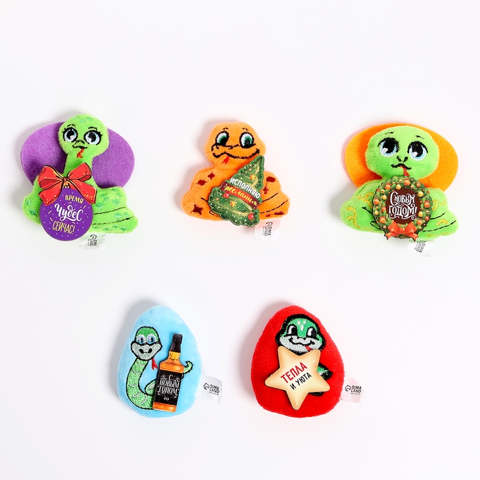 Новый год. Мягкий магнит &laquo;Змея&raquo;, МИКС