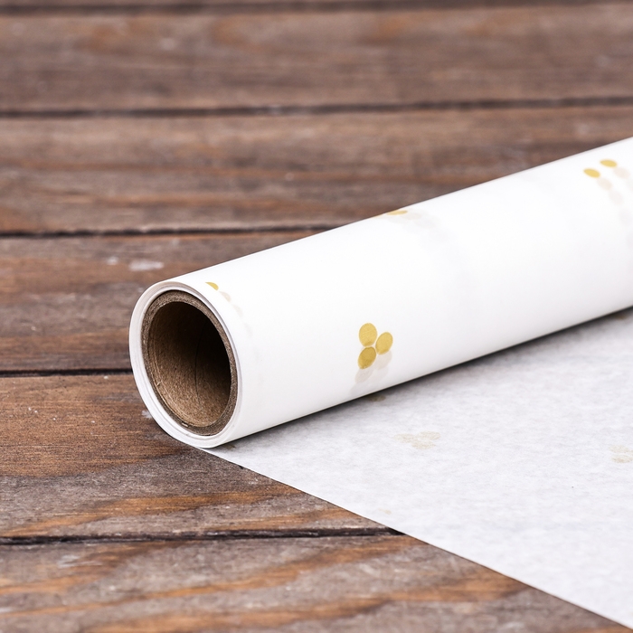 Бумага силиконизированная &laquo;Бусинки&raquo; золото, 0,38 х 5 м