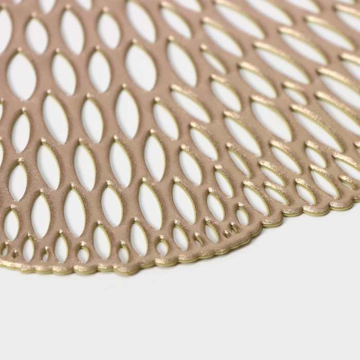 Салфетки сервировочные на стол Доляна &laquo;Мэри&raquo;, d=38 см, 4 шт, цвет золотой