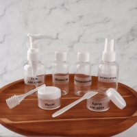 Набор для хранения с наклейками, в чехле, 8 предметов, цвет прозрачный/белый